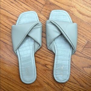 Women's Sage Green Slide Sandals